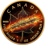 Canada 2nd APOCALYPSE $5 Canadian Maple Leaf Silver Coin 2017 Black Ruthenium and Gold plated 1 oz